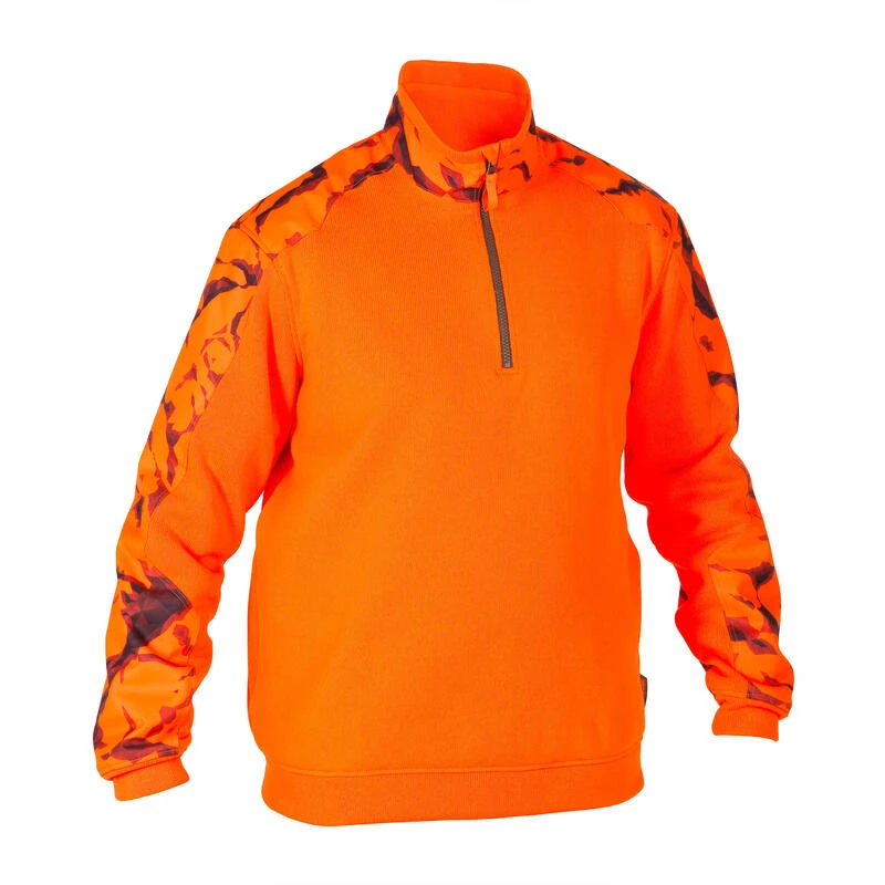 Pull Chasse Renfort Orange Fluo 500