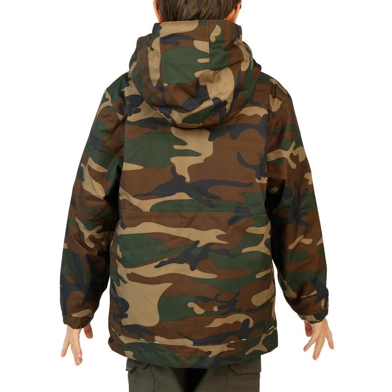 Veste Chasse Chaude 100 Junior Camouflage Vert â Image 3