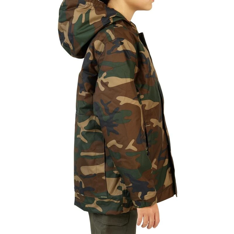 Veste Chasse Chaude 100 Junior Camouflage Vert â Image 5